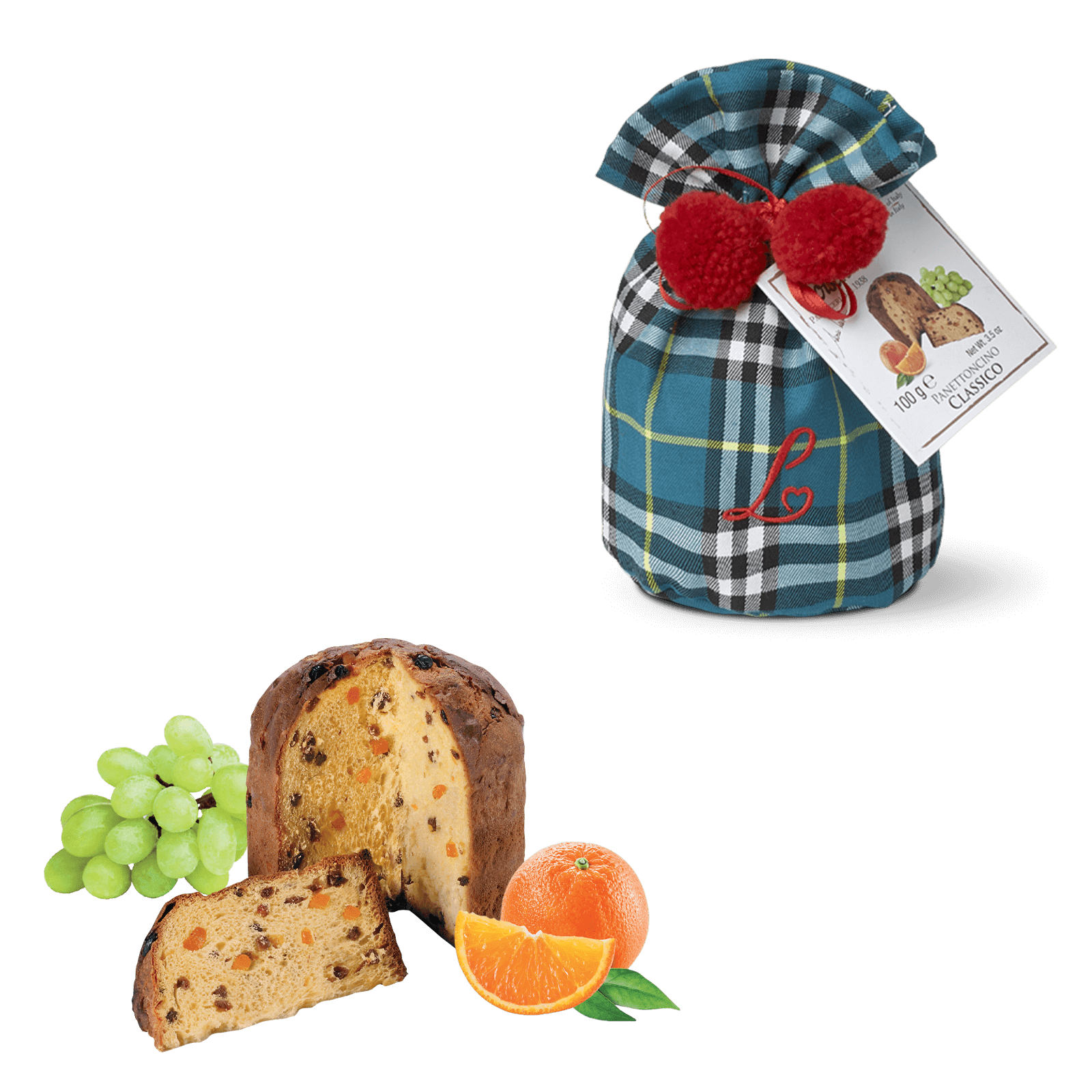 Loison mini panettone s pomarančo in rozinami v vrečki